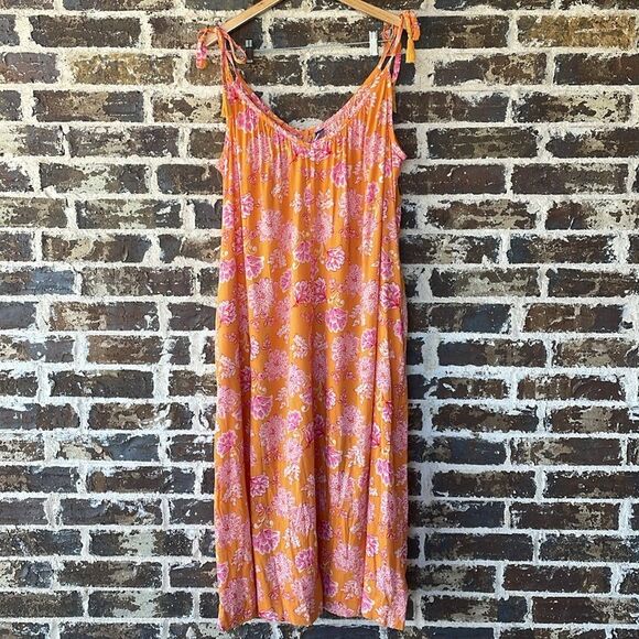 Old Navy All Day Sleeveless Pink Floral Maxi Dress Size Small - Picture 4 of 11